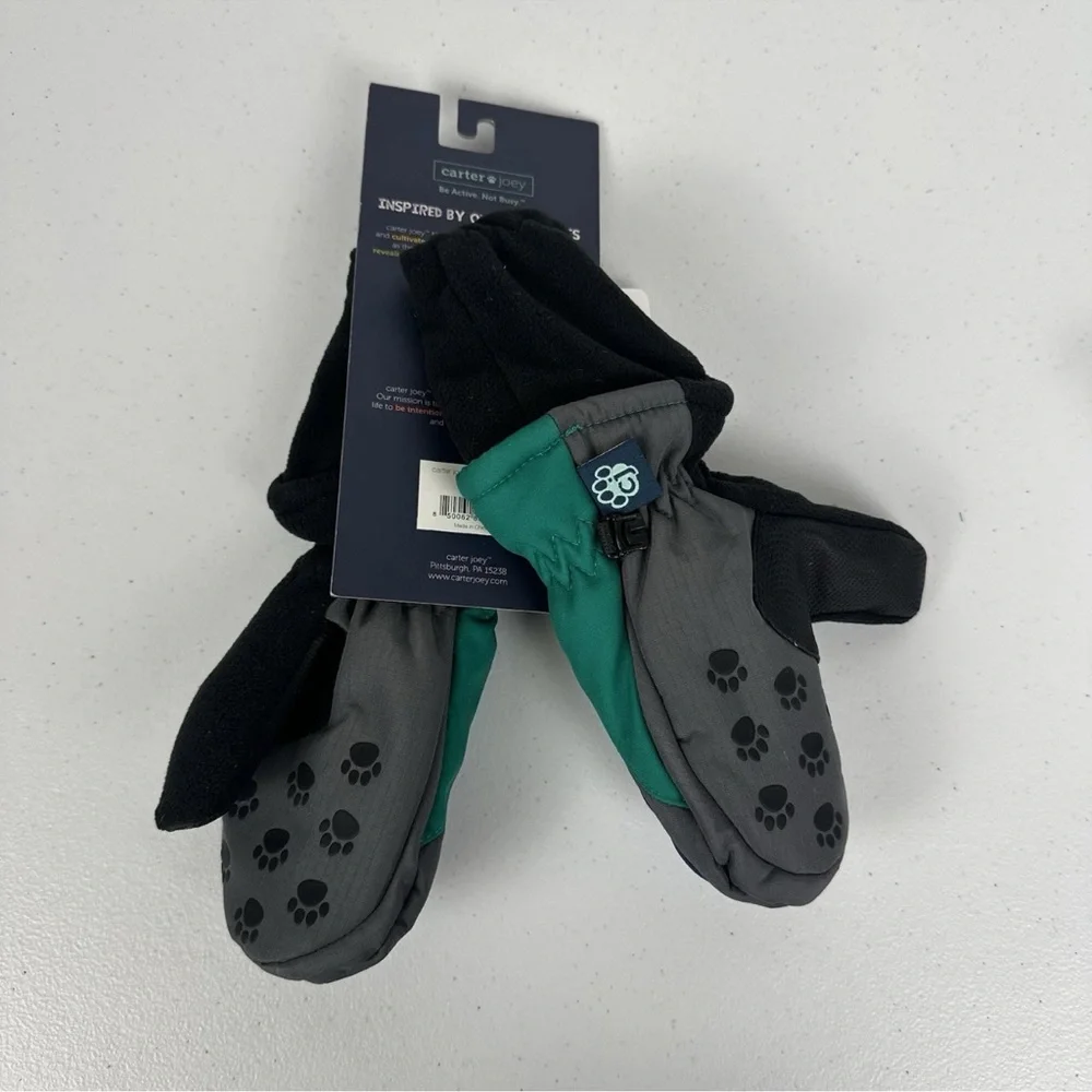 Carter Joey Magic Mittens Toddler 2T-4T Green Color Changing Waterproof New
